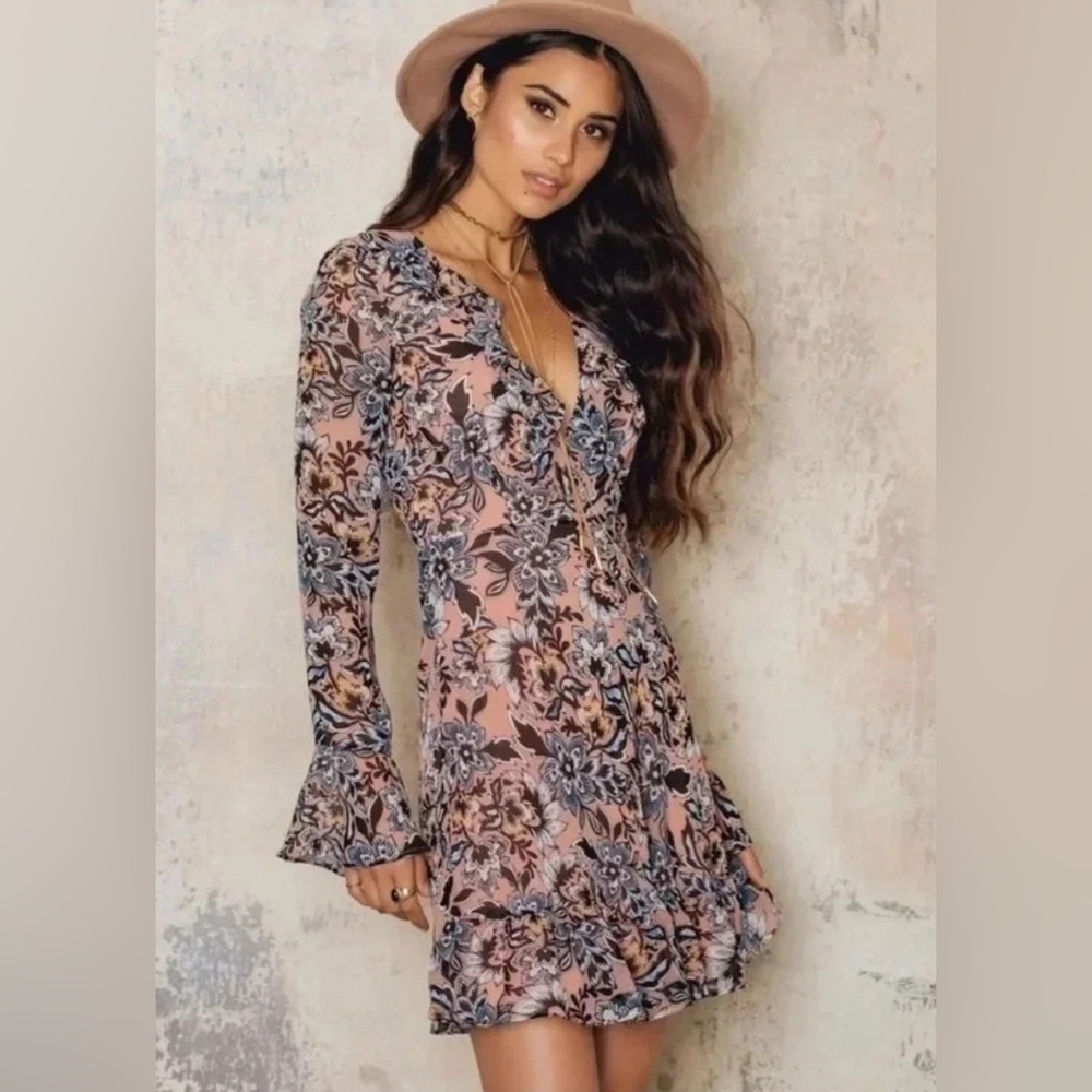 For Love And Lemons Ruffled mini dress L